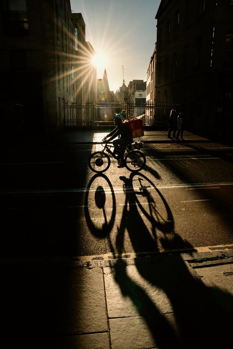 Cyclist and Shadow